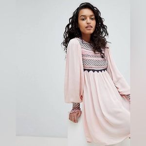 Free People Pink Picnic Mini Dress